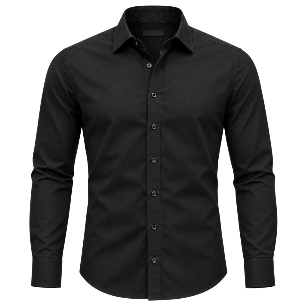 Premium Tailored Black Dress Shirt | HUURPOUR