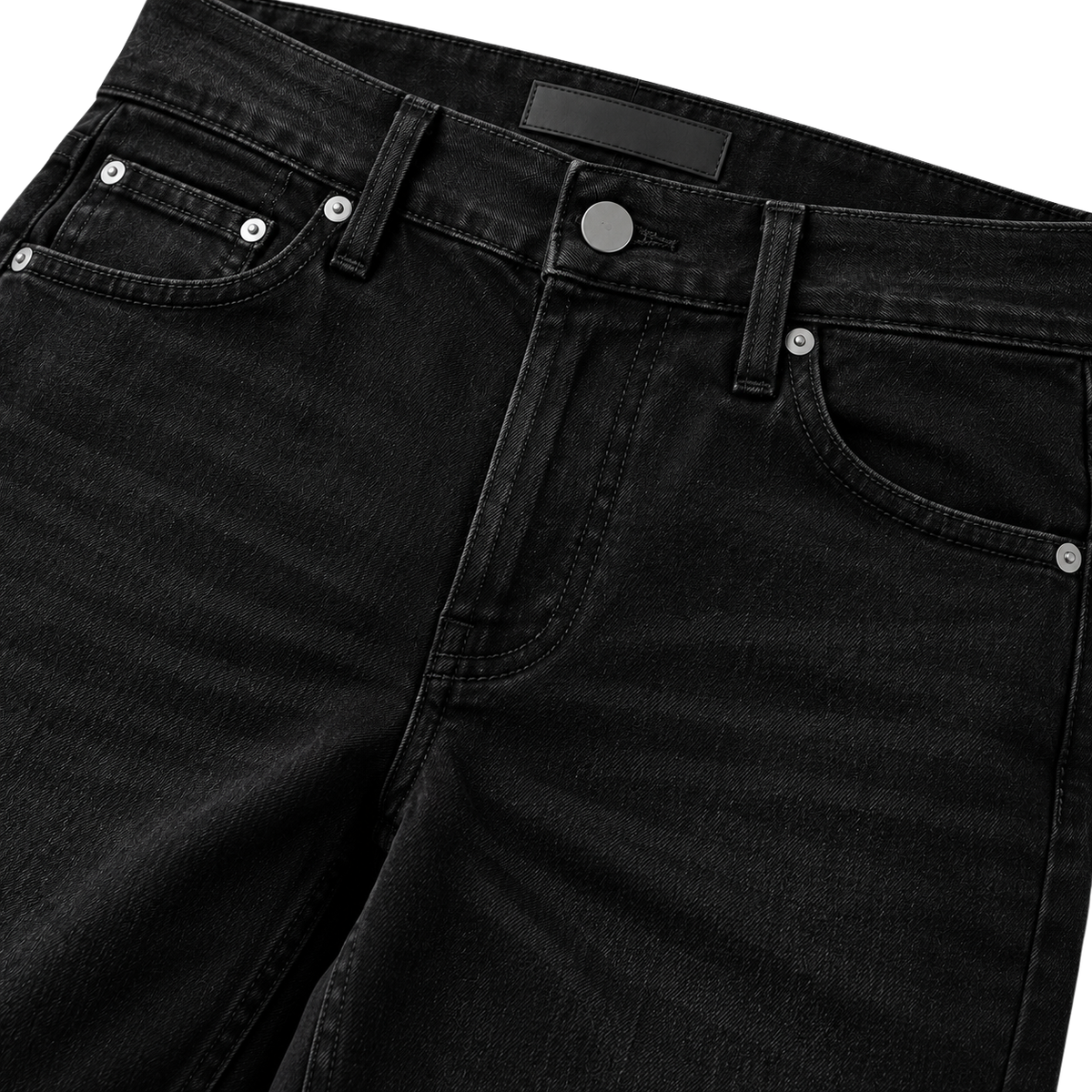 Premium Straight-Fit Black Denim Jeans | HUURPOUR