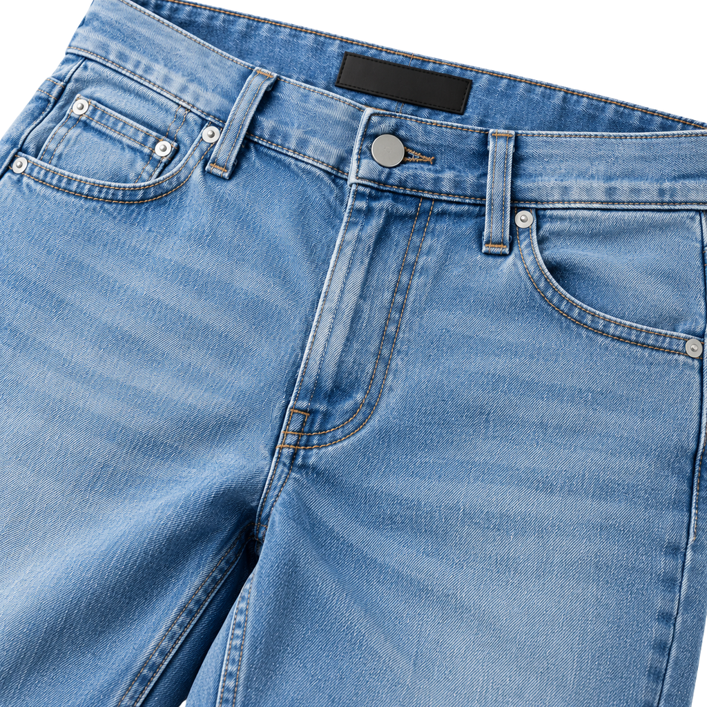 Premium Straight-Fit Light Blue Denim Jeans | HUURPOUR
