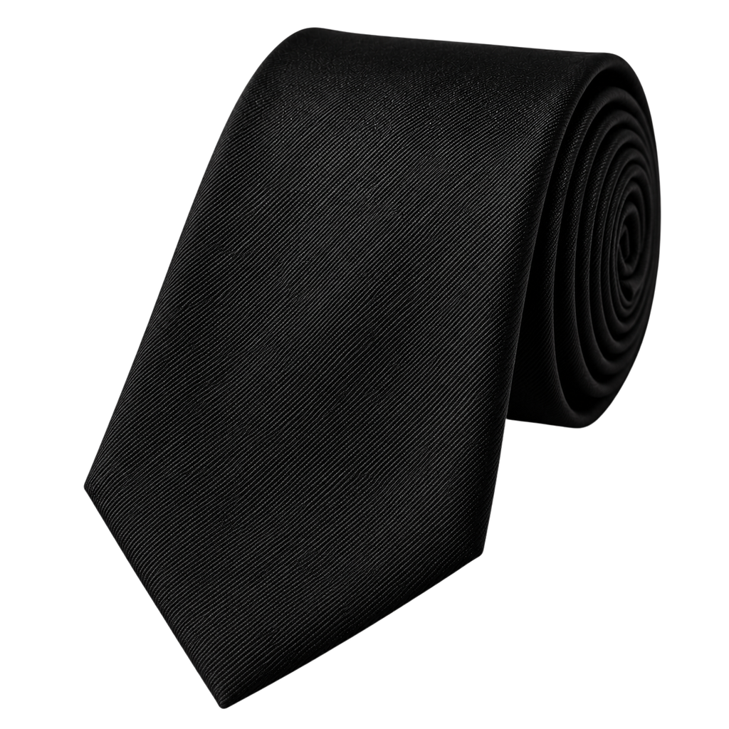 Premium Black Silk Twill Tie | HUURPOUR
