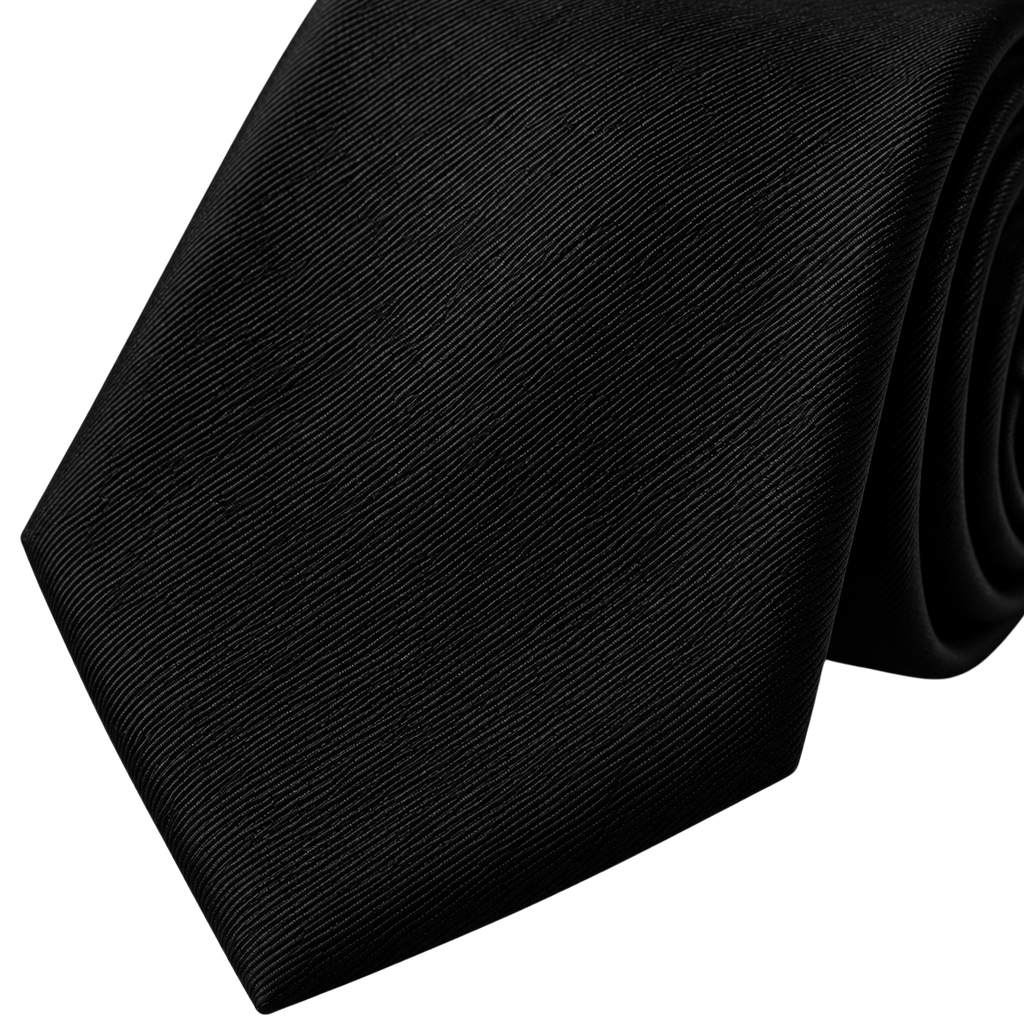 Premium Black Silk Twill Tie | HUURPOUR