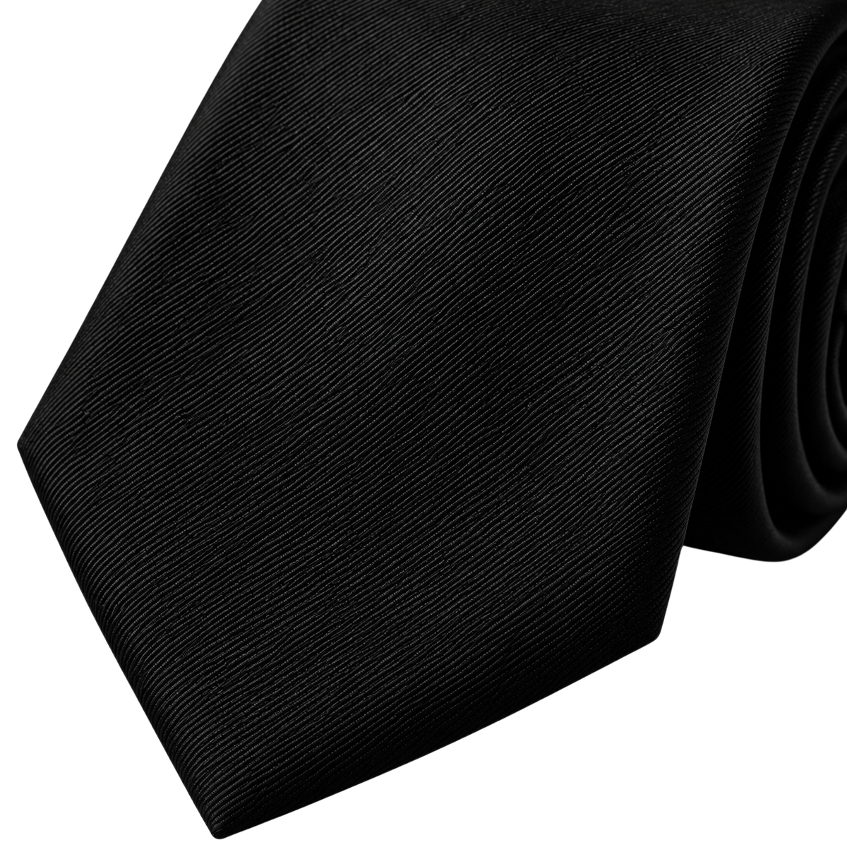 Premium Black Silk Twill Tie | HUURPOUR