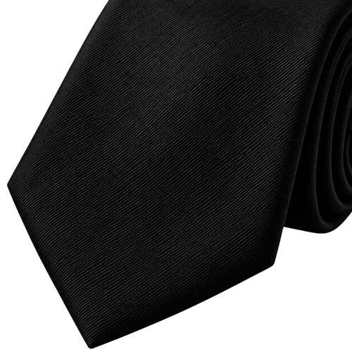 Premium Black Silk Twill Tie | HUURPOUR