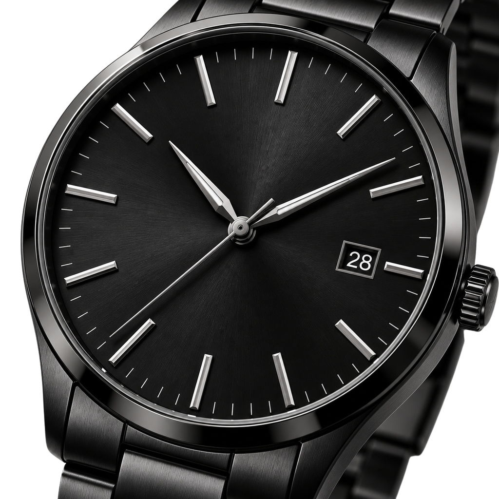 Premium Black Stainless Steel Watch | HUURPOUR