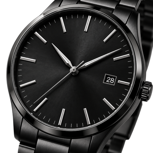 Premium Black Stainless Steel Watch | HUURPOUR