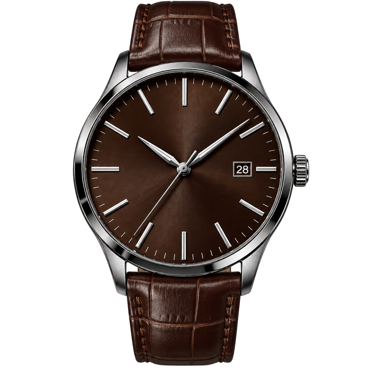 Premium Brown Leather Strap Watch | HUURPOUR