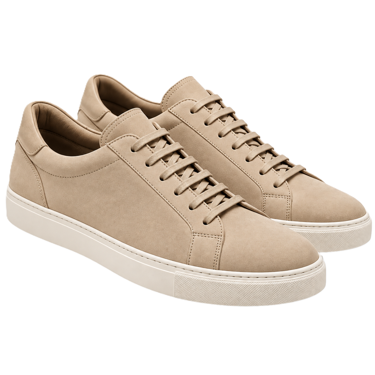 Premium Beige Suede Low-Top Trainers | HUURPOUR